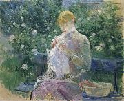 Berthe Morisot Pasie Sewing in the Garden at Bougival oil painting picture wholesale